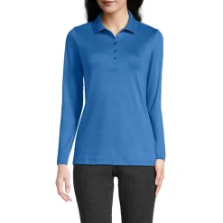 Supima-Poloshirt mit langen Ärmeln für Damen