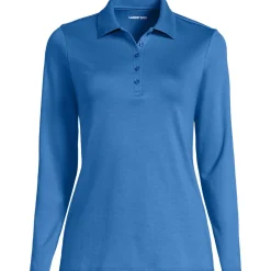 Supima-Poloshirt mit langen Ärmeln für Damen