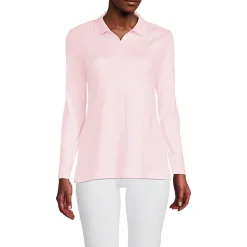 Supima-Poloshirt mit langen Ärmeln für Damen