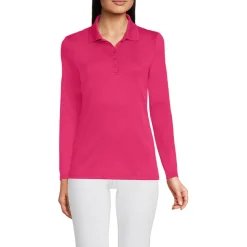 Supima-Poloshirt mit langen Ärmeln für Damen
