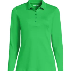 Supima-Poloshirt mit langen Ärmeln für Damen