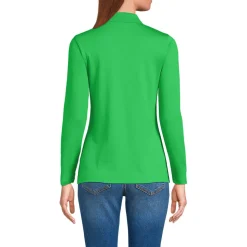 Supima-Poloshirt mit langen Ärmeln für Damen