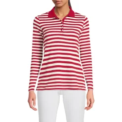 Supima-Poloshirt mit langen Ärmeln für Damen