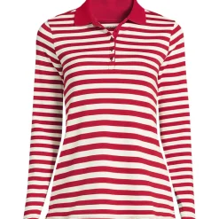Supima-Poloshirt mit langen Ärmeln für Damen