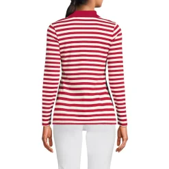 Supima-Poloshirt mit langen Ärmeln für Damen