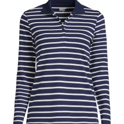 Supima-Poloshirt mit langen Ärmeln für Damen