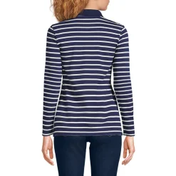 Supima-Poloshirt mit langen Ärmeln für Damen