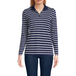 Supima-Poloshirt mit langen Ärmeln für Damen
