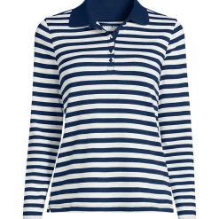 Supima-Poloshirt mit langen Ärmeln für Damen