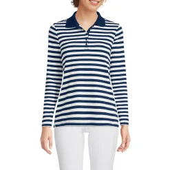Supima-Poloshirt mit langen Ärmeln für Damen