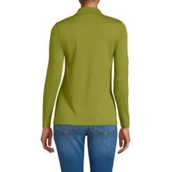 Supima-Poloshirt mit langen Ärmeln für Damen