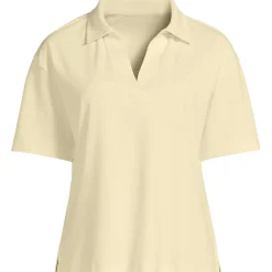 Supima Poloshirt mit offenem Kragen für Damen