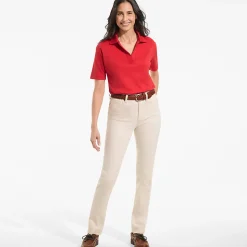 Supima Poloshirt mit offenem Kragen für Damen