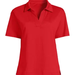 Supima Poloshirt mit offenem Kragen für Damen