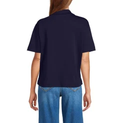 Supima Poloshirt mit offenem Kragen für Damen