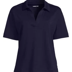 Supima Poloshirt mit offenem Kragen für Damen