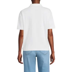 Supima Poloshirt mit offenem Kragen für Damen