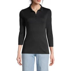 Supima-Poloshirt mit 3/4-Ärmeln für Damen