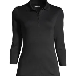Supima-Poloshirt mit 3/4-Ärmeln für Damen