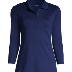Supima-Poloshirt mit 3/4-Ärmeln für Damen