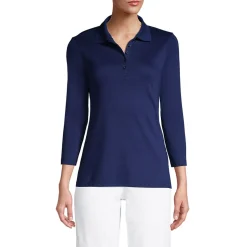 Supima-Poloshirt mit 3/4-Ärmeln für Damen