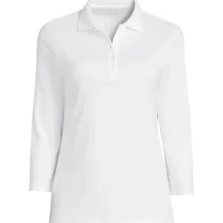 Supima-Poloshirt mit 3/4-Ärmeln für Damen