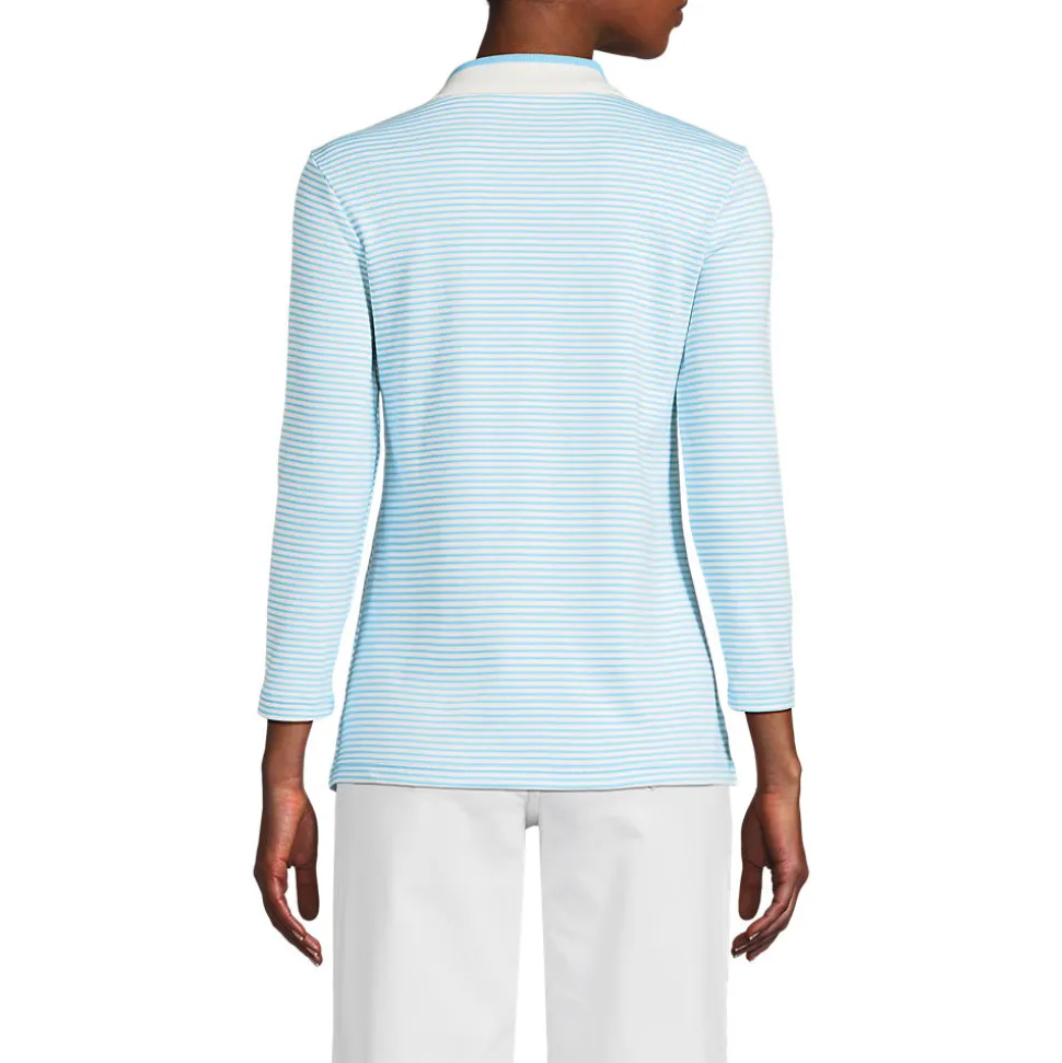 Supima-Poloshirt mit 3/4-Ärmeln für Damen