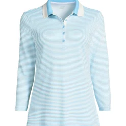 Supima-Poloshirt mit 3/4-Ärmeln für Damen