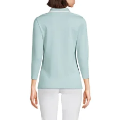Supima-Poloshirt mit 3/4-Ärmeln für Damen