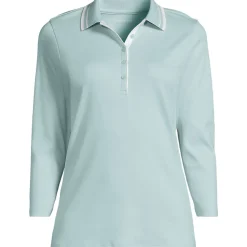 Supima-Poloshirt mit 3/4-Ärmeln für Damen
