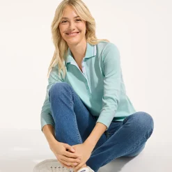 Supima-Poloshirt mit 3/4-Ärmeln für Damen