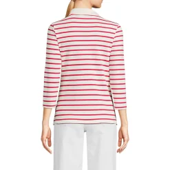 Supima-Poloshirt mit 3/4-Ärmeln für Damen