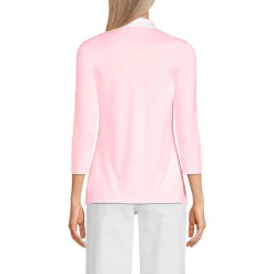 Supima-Poloshirt mit 3/4-Ärmeln für Damen