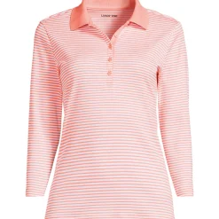 Supima-Poloshirt mit 3/4-Ärmeln für Damen