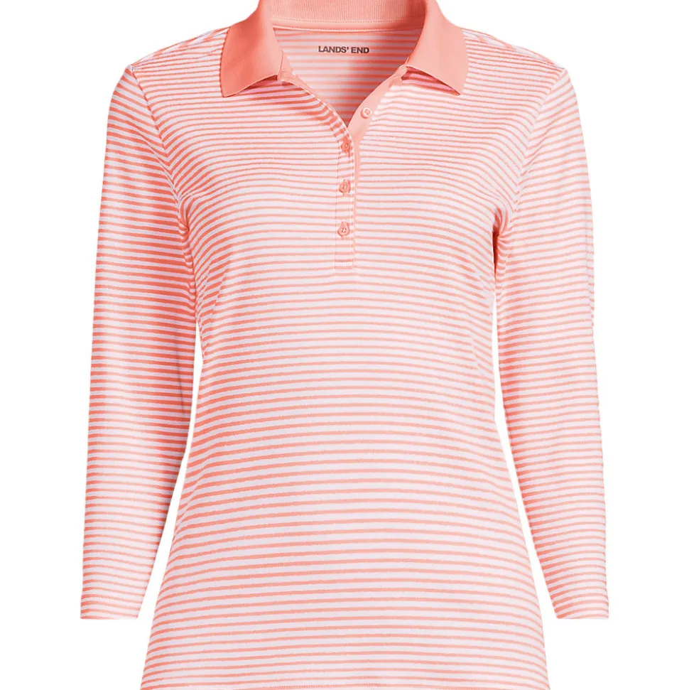 Supima-Poloshirt mit 3/4-Ärmeln für Damen