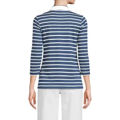 Supima-Poloshirt mit 3/4-Ärmeln für Damen
