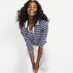 Supima-Poloshirt mit 3/4-Ärmeln für Damen