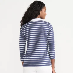 Supima-Poloshirt mit 3/4-Ärmeln für Damen