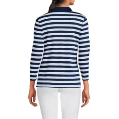 Supima-Poloshirt mit 3/4-Ärmeln für Damen