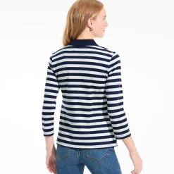 Supima-Poloshirt mit 3/4-Ärmeln für Damen