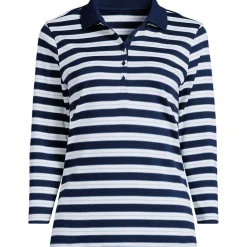 Supima-Poloshirt mit 3/4-Ärmeln für Damen