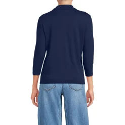 Supima Poloshirt mit 3/4-Ärmeln für Damen