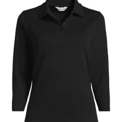 Supima Poloshirt mit 3/4-Ärmeln für Damen