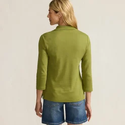Supima Poloshirt mit 3/4-Ärmeln für Damen
