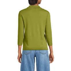 Supima Poloshirt mit 3/4-Ärmeln für Damen
