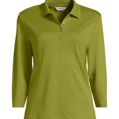 Supima Poloshirt mit 3/4-Ärmeln für Damen