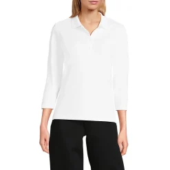 Supima Poloshirt mit 3/4-Ärmeln für Damen