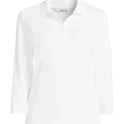 Supima Poloshirt mit 3/4-Ärmeln für Damen