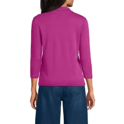 Supima Poloshirt mit 3/4-Ärmeln für Damen