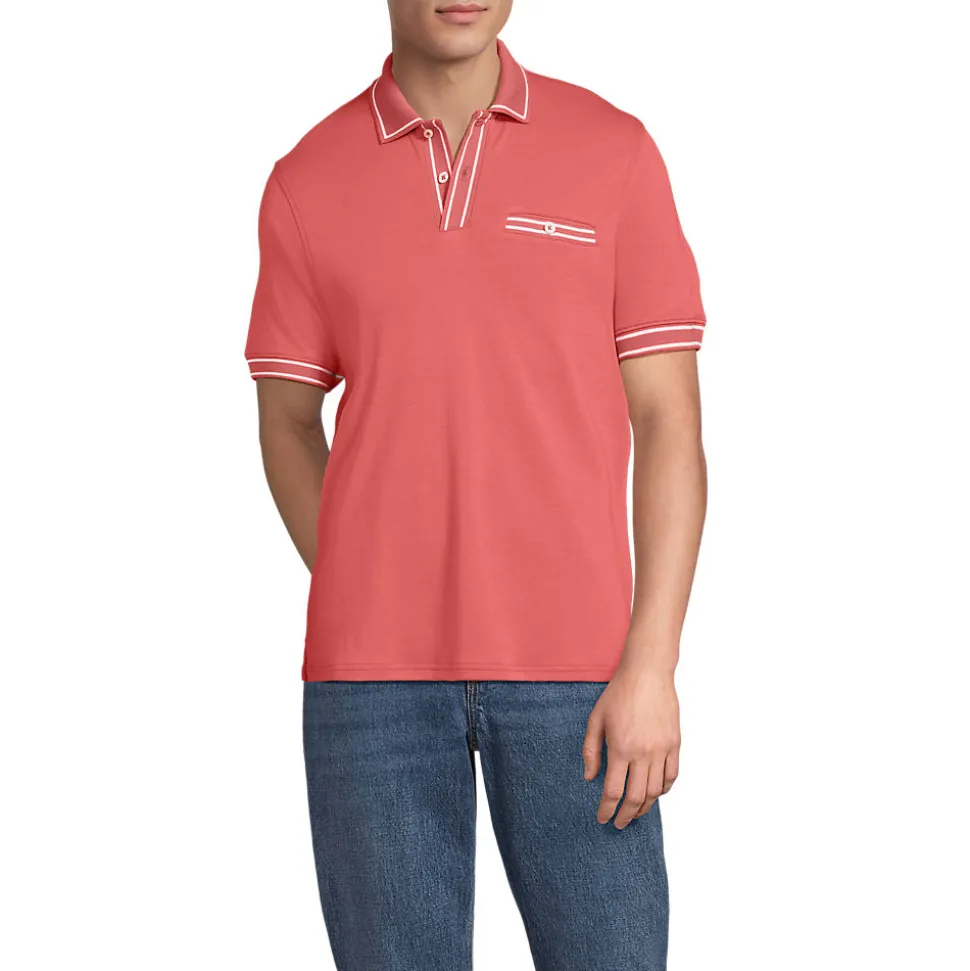 Supima-Poloshirt mit Streifendetails für Herren